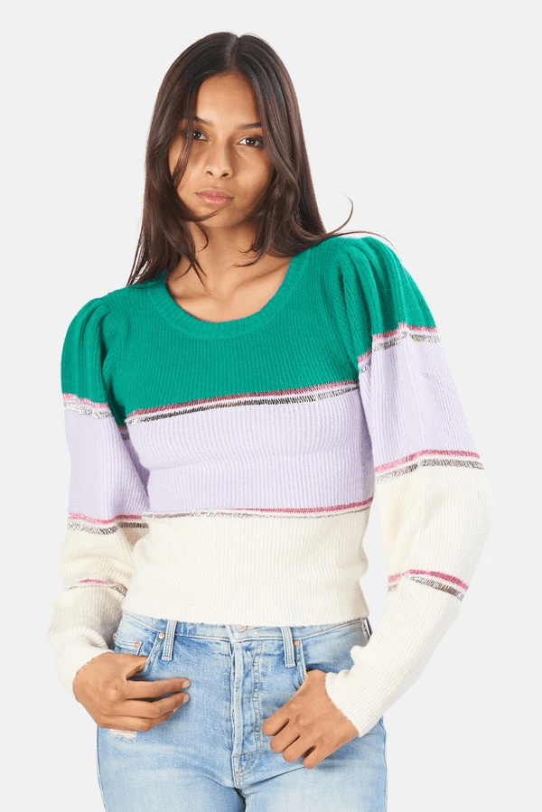 For Love* & Lemons NWT Medium Multicolor Knitted Arielle Pullover Sweater Women’ eBay