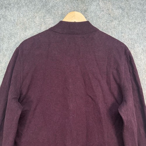 Barbour Jacket Mens Size M Red 100% Cotton Baffle Front Full Zip Jumper Pockets - Picture 11 of 16