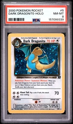 2000 Pokemon Rocket #5 Dark Dragonite-Holo PSA 8