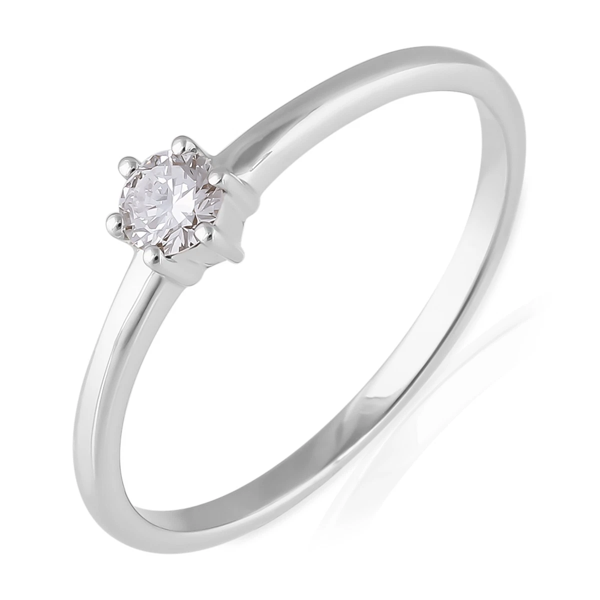 Sterling Silver Diamond Fine Rings Ring 925 Metal Purity 6 Ring