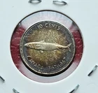 1967 Silver Canadian Super Toned Centennial Mackerel Dime AU Condition
