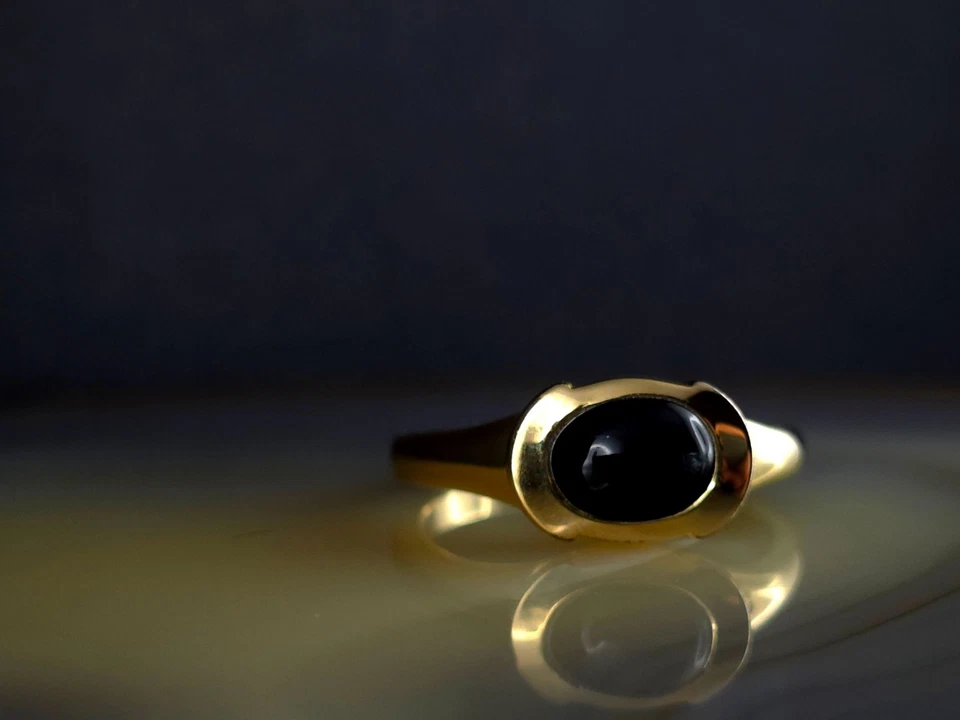 Ring Silber 925 Sternsaphir blau 19,7 mm Juwelo vergoldet - modern & elegant - Bild 4 von 4