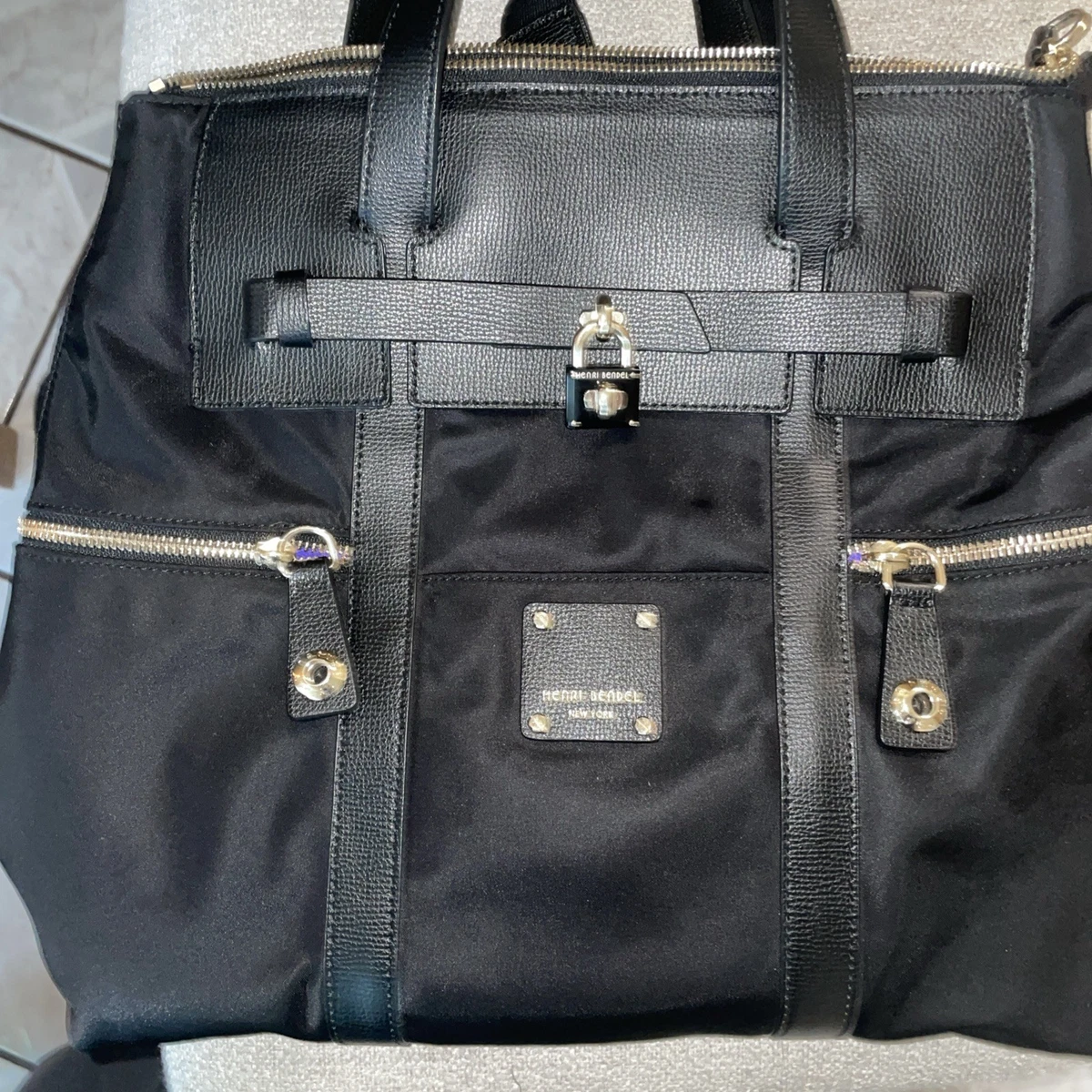 henri bendel jetsetter mini convertible nylon backpack admiral silver Black Henri Bendel Jetsetter Convertible Black