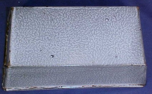 Antique Gray Granite Loaf Pan Enamelware Graniteware - Picture 6 of 6