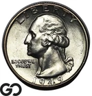 1949-D Washington Quarter, Solid Gem BU++