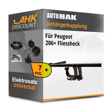 Für Peugeot 206+ Fliessheck 09- AUTO HAK Anhängekupplung abnehmbar + 7polig NEU