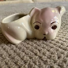 Vintage Shawnee Pottery Puppy Dog Planter Ceramic Kitschy Mid Century Cream Pink
