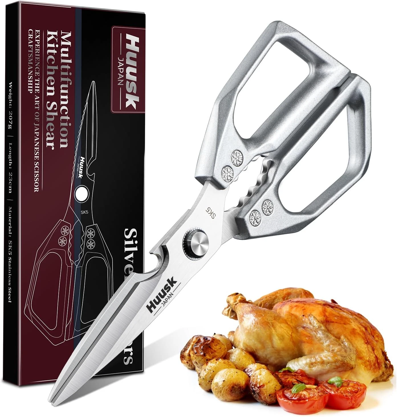 All-Purpose Stainless Steel Kitchen Scissors - Heavy Duty Meat Shears