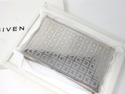 GIVENCHY Monogram Logo 4G Vintage Zigarettenetui Kartenetui Silberfarben Verp...
