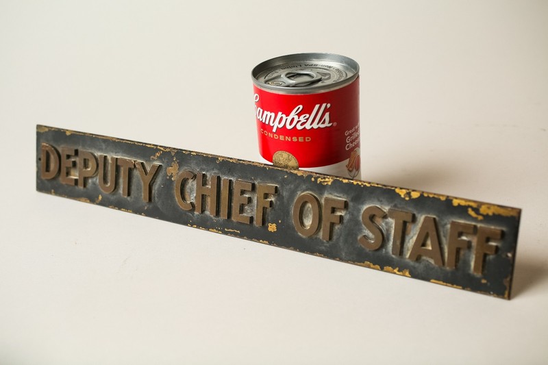BRONZE SIGN "DEPUTY CHIEF OF STAFF" VINTAGE