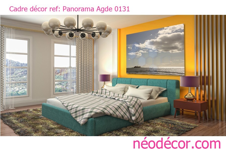 Cadre Panorama Agde 031 décoration murale salon format horizontal 40x120 cm