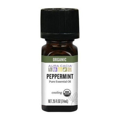 Organic Peppermint Essential Oil 0.25 Oz  by Aura Cacia