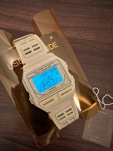Casio Data Bank 80 DB-81 Digital Watch with Box & Guide From Japan