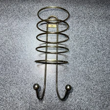 Gold Towel Hook Rack Wall Hanging Vintage Home Decor Brass Colored