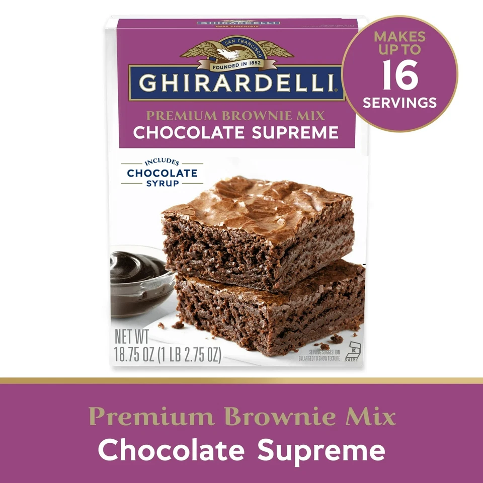 (Paquete de 4) Mezcla de Brownie Supreme de Chocolate GHIRARDELLI - Cajas de 18,75 oz Foto 3 de 4