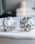 12 Ct Round-Cut EF/VS1 Lab Grown Diamond Solitaire Stud Earring 14K White Gold — photo 3