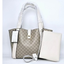 Nine West Morely 2 in 1 Tote & Small Shoulder Bag Tan Milk Turn Lock MSRP $119