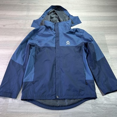 Gonex Ski Jacket Mens 36 Blue Hooded Full Zip Hiking Lightweight Waterproof