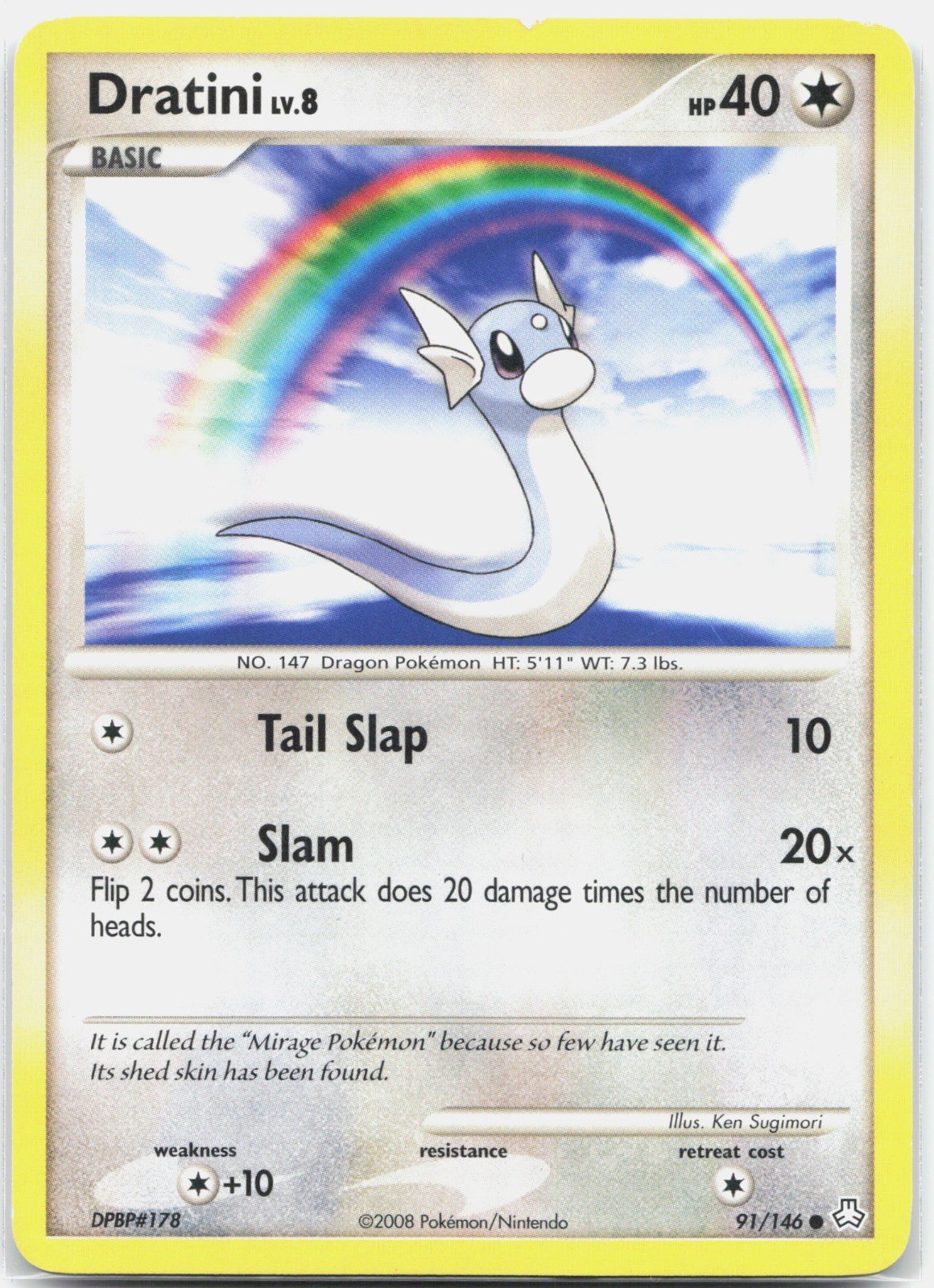 Dratini Common Legends Awakened LA Colorless 91/146 2008 HP