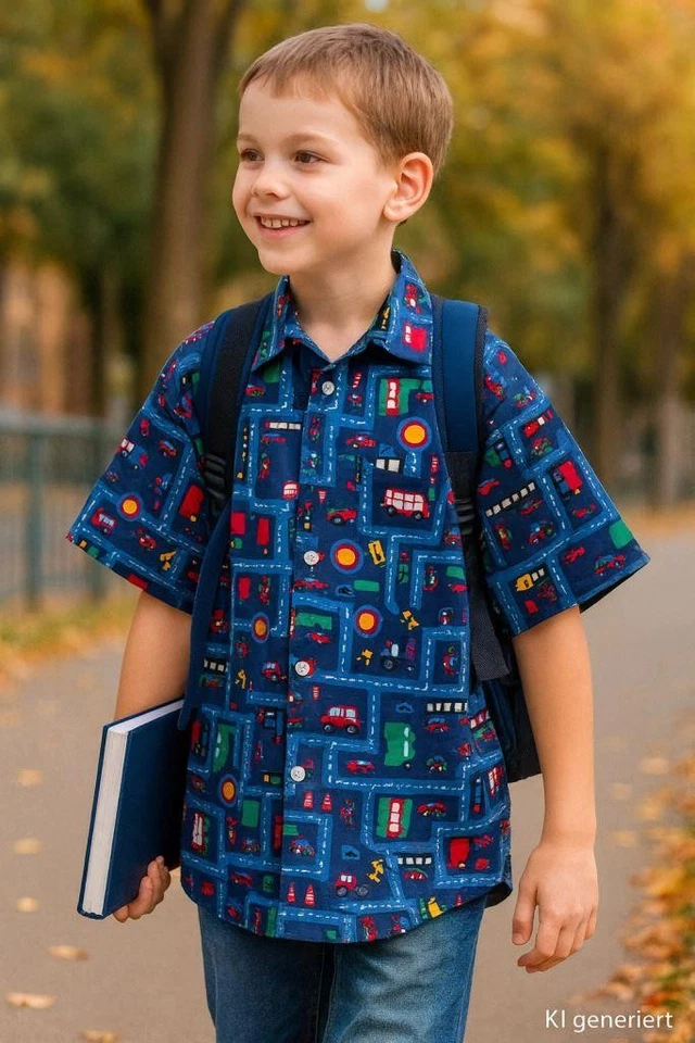 Baumwollstoff Popeline Spielstraße blauStraße (Preis=0,5m) - Bild 2 von 4