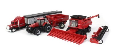 ERTL, Set bestehend aus Mähdrescher CASE IH 8250 Traktor CASE IH 340 Getreide...