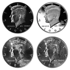 1996 P D S S Kennedy Half Dollar Year set Silver & Clad Proof & BU In Cello