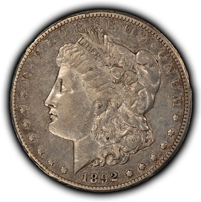 1892-CC $1 Morgan Silver Dollar - Key Date Carson City - XF/AU - VIDEO - B5826