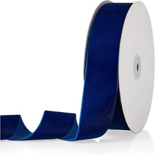 Navy Blue Velvet Ribbon 1.5" x 20 Yards for Holiday Crafts and Decorations