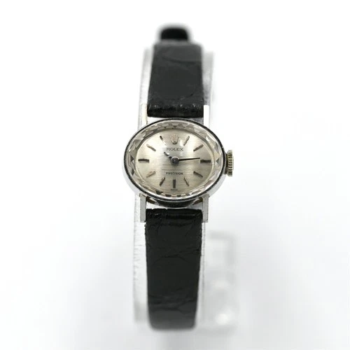 VINTAGE LADIES ROLEX PRECISION 2636 MANUAL WIND WRISTWATCH 18K WHITE GOLD