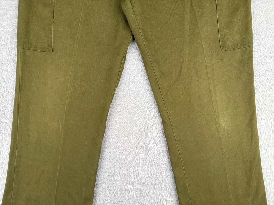 VINTAGE Boy Scouts Pants Adult 36 Green Cargo Cotton Blend Twill READ ME 36x29 - Image 3 of 4