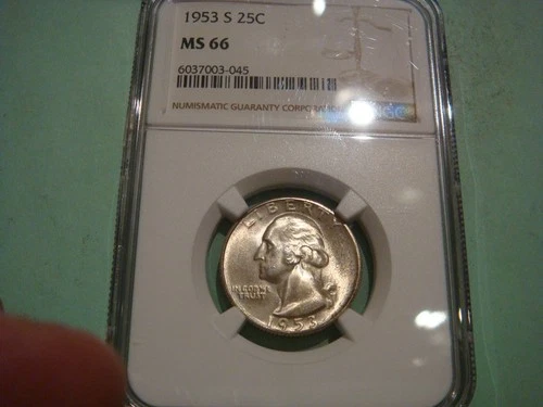 Nice eye appeal 1953 S Washington Quarter NGC MS66