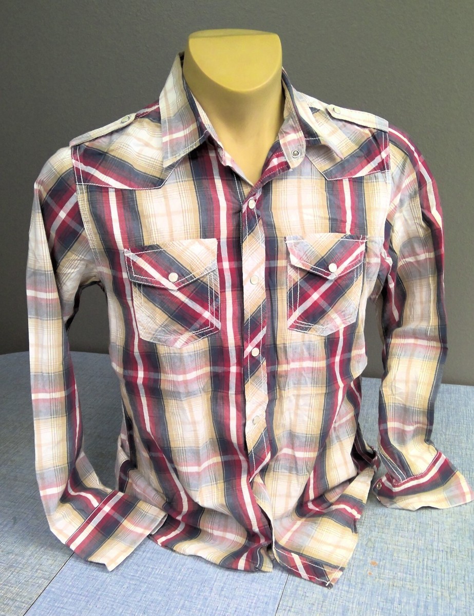 Vintage Supply Company Western Pearl Snap Shirt Check Men's Large