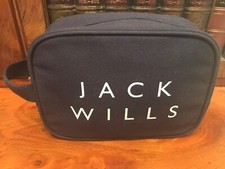 Jack Wills Navy Blue & White Zipped Toiletry Bag - New