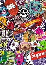 3 A4 Sticker Bomb Sheets Jdm Euro Drift Stickerbomb Car Van Tablet 3 A4 Sticker Bomb Sheets Jdm Euro Drift Stickerbomb Car Van Tablet