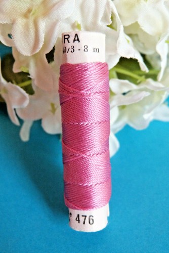 887BBIS Superb Coil Drawstring Silk Natural " Flora " Pink Zwicky N°476 - Picture 2 of 2