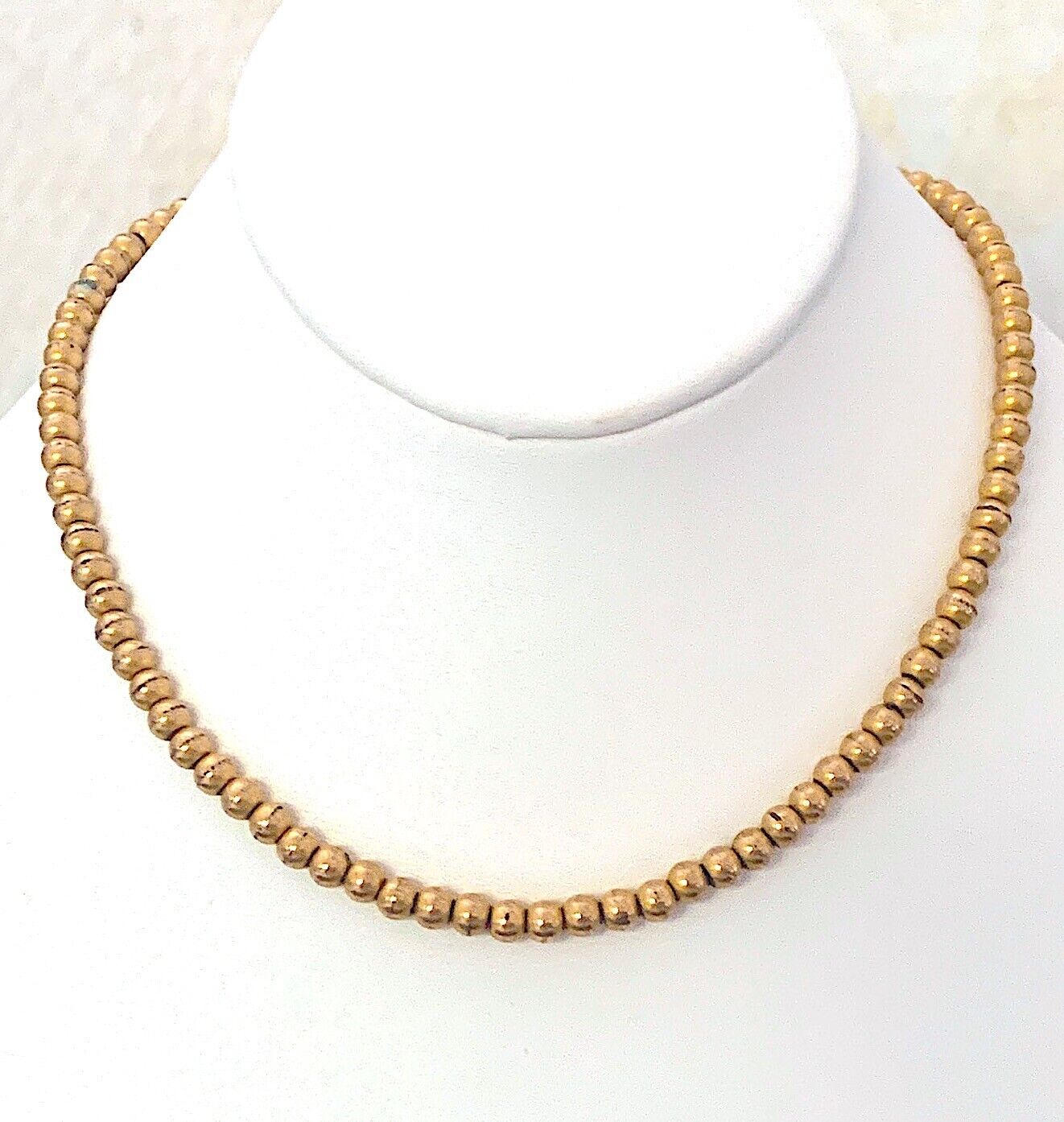 Antique Rolled Gold Bead Necklace 19th Century - image 1