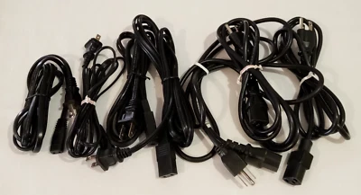 Electronic Power Cords 3 Prong and 2 Prong Lot of 7 Longwell Kawasaki I-Sheng - Image 1 of 4