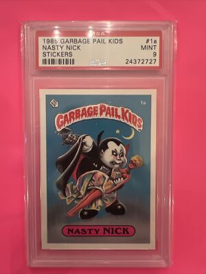 1985 Tops Garbage Pail Kids OS1 #1a Nasty Nick PSA 9 Mint rare