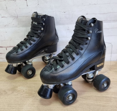 SFR Cosmic mode Quad Roller Patins à roulettes fille taille 3 cuir noir bottes à lacets