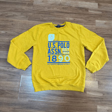 U.S. Polo Assn Yellow Long Sleeve Sweatshirt with Blue and White  Boys XXL 18 