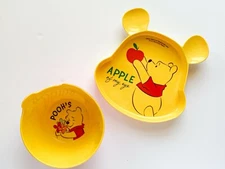 New !! Winnie the Pooh Plastic Dinner Plate and Bowl Melamine from Daiso Korea
