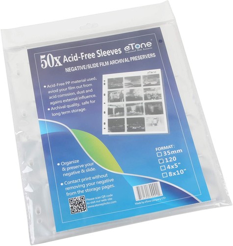 50x Acid-free Archival 120 Film Storage Sleeves Pages Slide Negative Protector - Picture 3 of 7