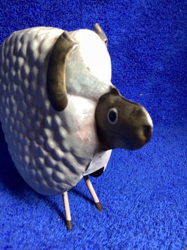 Vintage Metal Bouncy Sheep Farmhouse Decor Figurine 4.5 Inches Tall 5.5 Wide - Picture 2 of 5