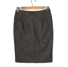 ARMANI COLLEZIONI  Grey Wool Pencil Skirt size 4 with Back Vent Flap