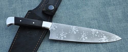 D2 Stahl Küchen Messer Handarbeit HRC 64 Nazarov Knives Russland Шеф - Bild 12 von 14