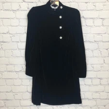 NWT & Other Stories Black Velvet Crystal Button Mini Dress Size 0 Holiday Party