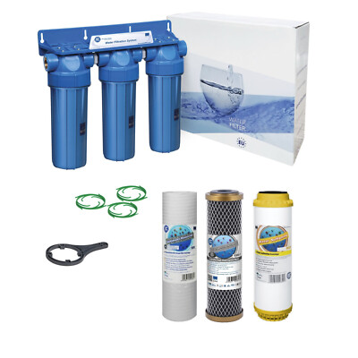 3 Stufen Ganzes Haus Wasseraufbereiter und Enthärtungsfilter Kit Salzfrei 1/2'' BSP