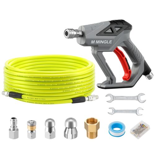 Sewer Jetter Kit for Pressure Washer 50 FT Drain Cleaner Hose with Power Wash...