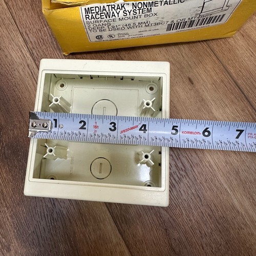 Hubbell MediaTrak Non-Metallic Raceway System Surface Mount 2-Gang Box 1.9" Deep - Picture 6 of 7