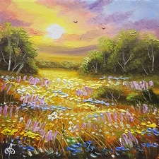 Ukraine Artist Original Summer Painting Home Decor Wall Art Best Gift Landscape